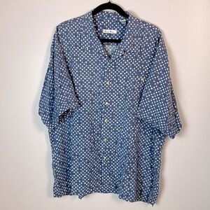 Vintage 100% Silk Burma Bibas button down short sleeve shirt